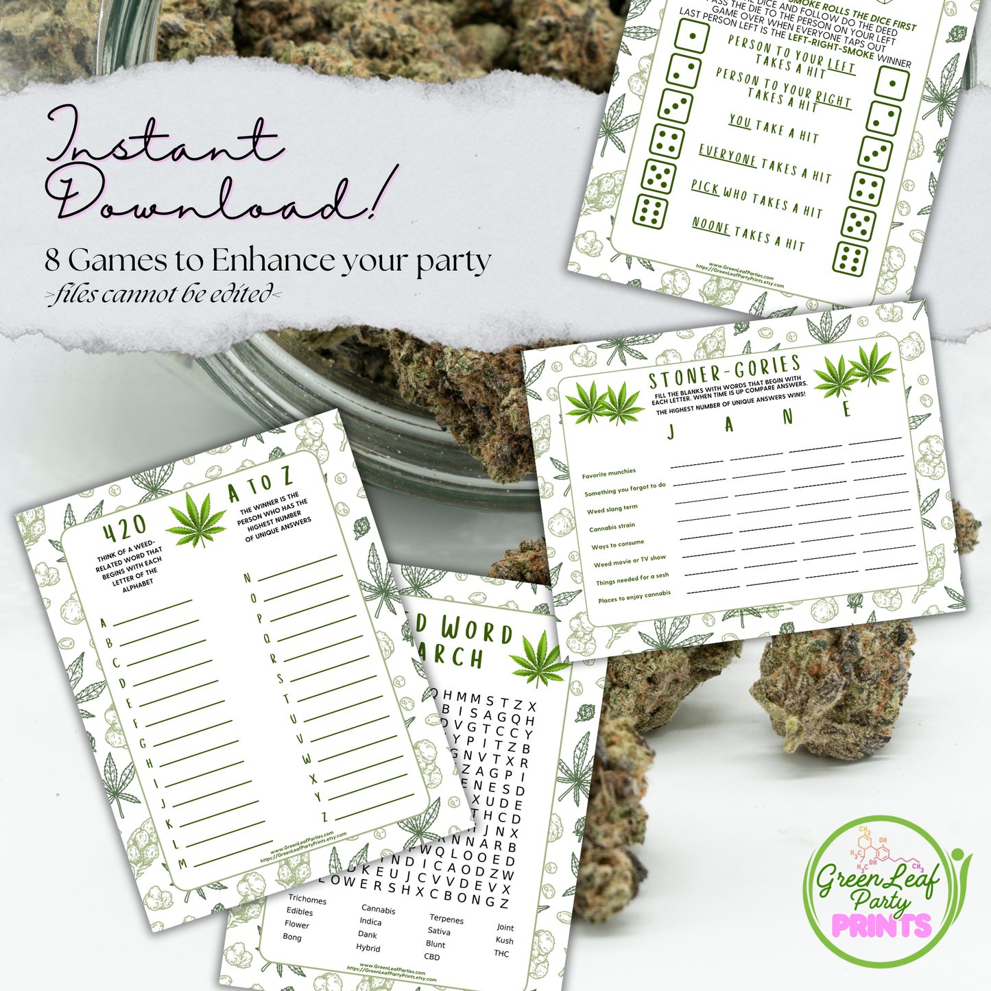 Digital Cannabis Party Game Bundle